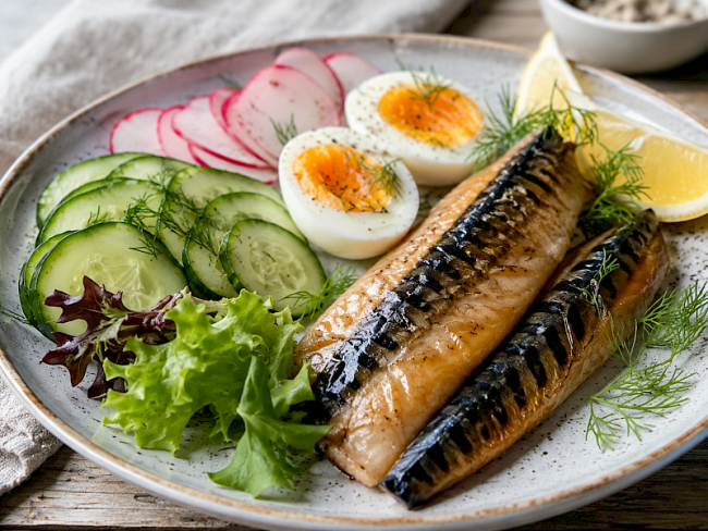 85. Nordischer Frühstücksteller mit Räuchermakrele