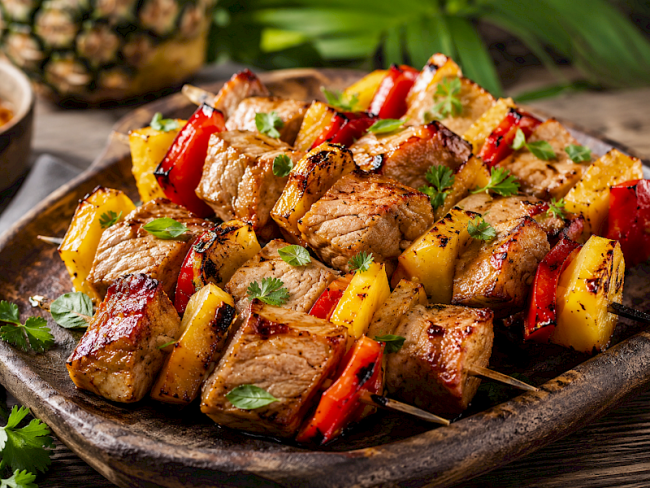 121. Schweinefilet-Spieße Hawaii