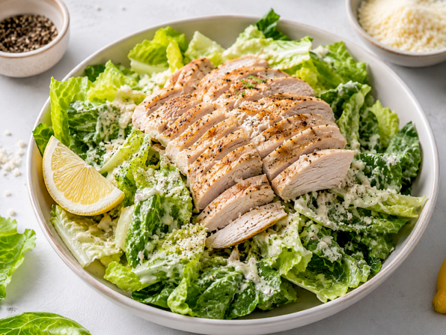 137. Hähnchen-Caesar-Salat ohne Croutons