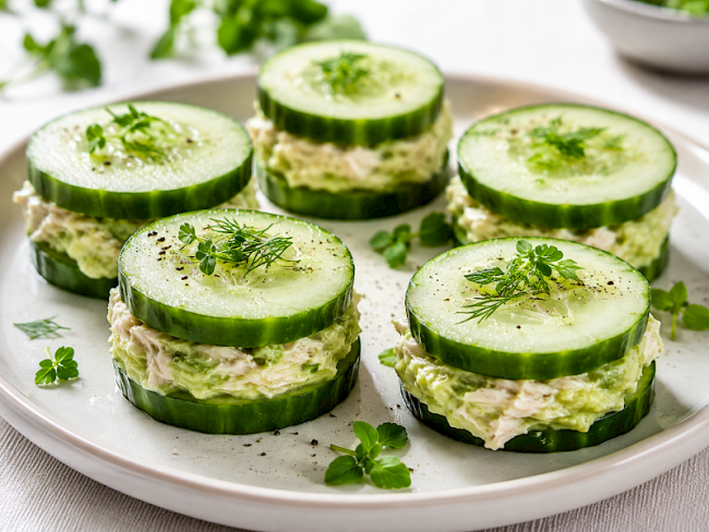 139. Gurken-Sandwiches mit Puten-Avocado-Creme