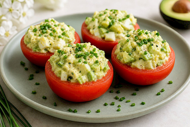 175. Gefüllte Tomaten mit Avocado-Eiersalat
