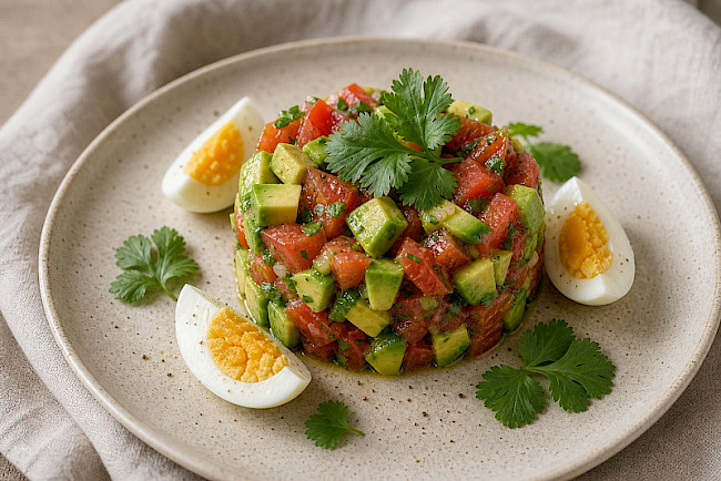 184. Avocado-Tomaten-Tatar mit Ei
