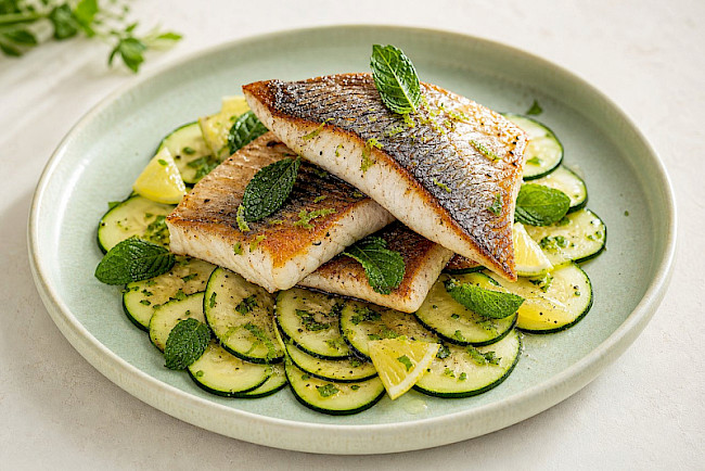 187. Doradenfilets auf Zucchini-Carpaccio