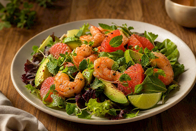 193. Garnelen-Avocado-Salat mit Grapefruit