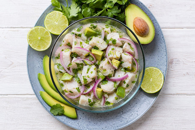 215. Wolfsbarsch-Ceviche mit Limette & Koriander