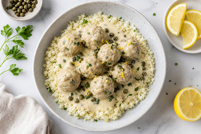 218. Paleo-Königsberger Klopse mit Blumenkohlreis