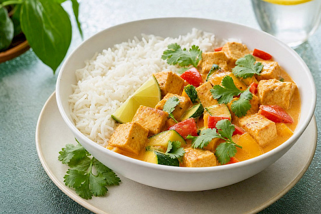Rotes Thai-Curry mit Tofu und Gemüse