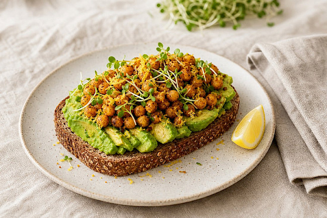 Avocado-Toast mit „Smashed Chickpeas"