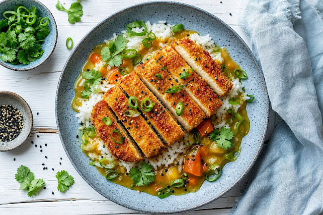 Tofu-Katsu-Curry (paniert, japanisch)
