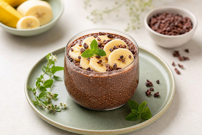 Schoko-Bananen-Chia-Pudding