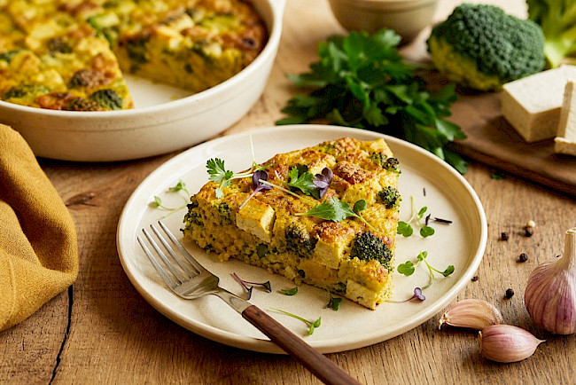 Brokkoli-Tofu-Frittata aus dem Ofen