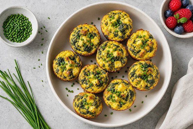 Tofu-Spinat-„Quiche"-Muffins (ohne Ei)