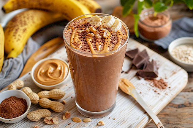 Erdnussbutter-Schoko-Protein-Smoothie