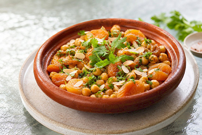 Marokkanische Kichererbsen-Tajine mit Aprikosen