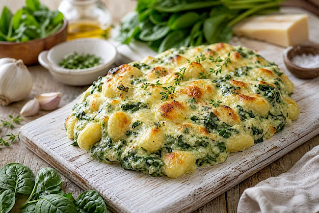 Cremige Spinat-Ricotta-Gnocchi aus dem Ofen