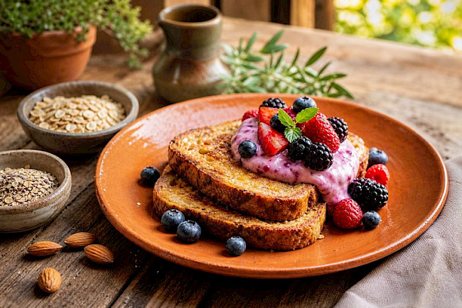 Protein-French-Toast mit Beeren-Skyr