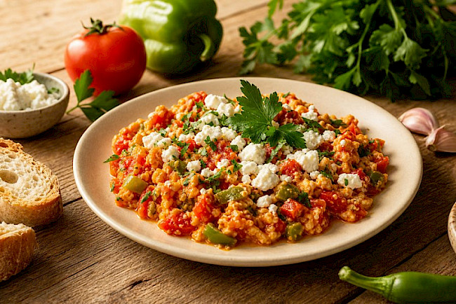 Türkisches Menemen mit Feta