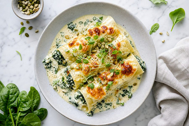 Cremige Spinat-Ricotta-Cannelloni