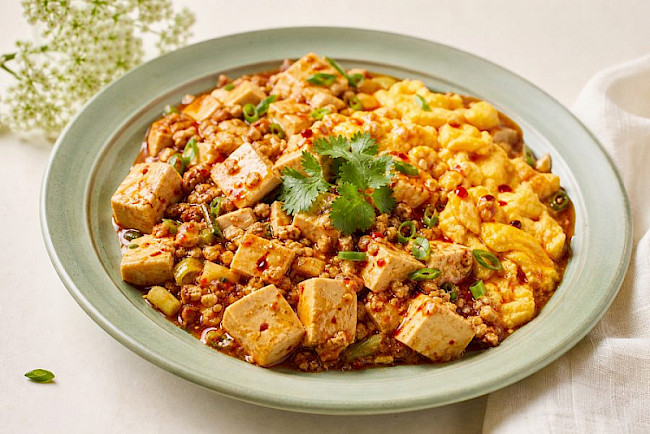 Mapo Tofu vegetarisch mit Ei