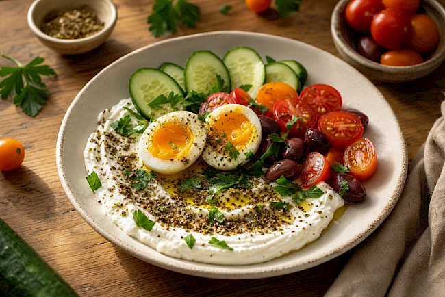 Labneh-Bowl mit Za'atar und Ei