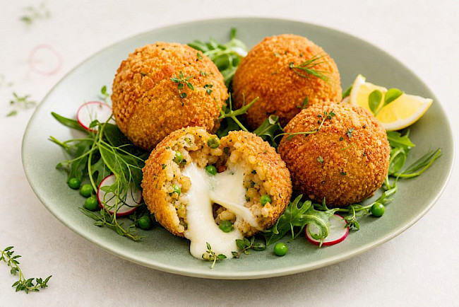 Arancini mit Mozzarella-Kern
