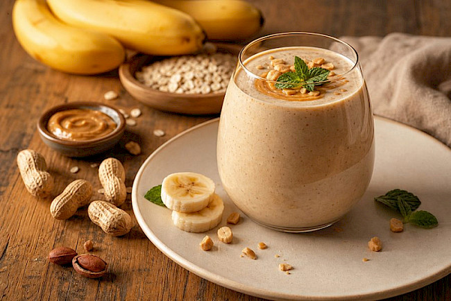 Protein-Smoothie mit Skyr und Erdnussbutter