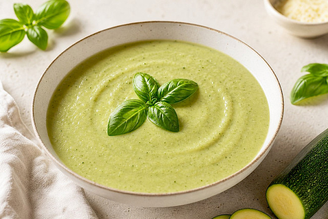 Vegan · Zucchini-Basilikum-Cremesuppe