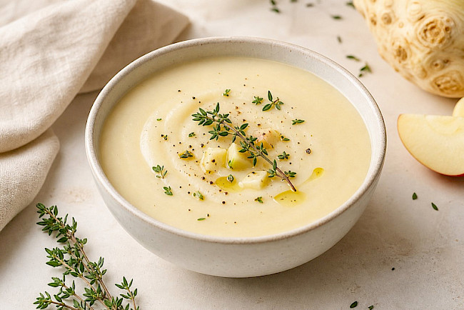 Vegan · Sellerie-Apfel-Suppe