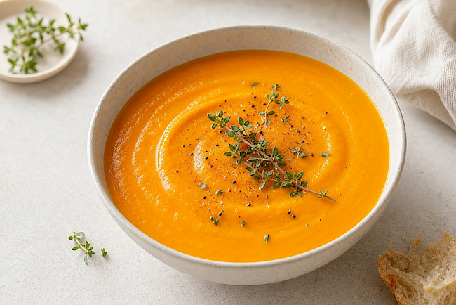 Vegan · Süßkartoffel-Möhren-Suppe