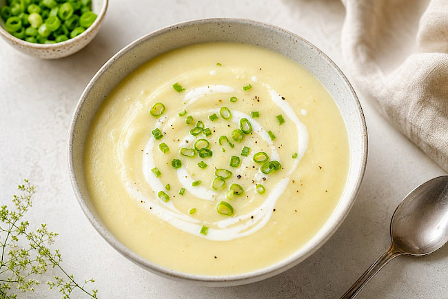 Vegetarisch · Frühlingszwiebel-Kartoffel-Suppe