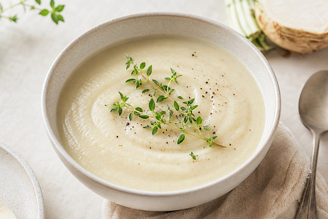 Paleo · Sellerie-Pastinaken-Cremesuppe