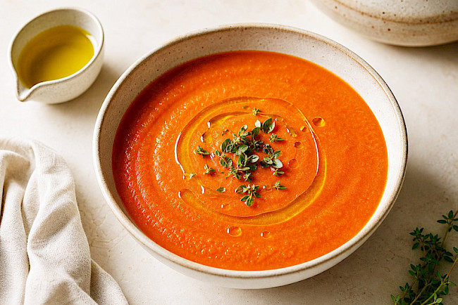 Paleo · Gazpacho mit Olivenöl
