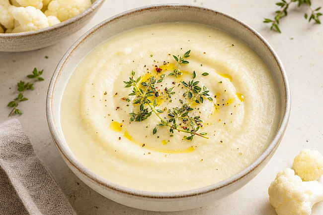 Low-Carb · Blumenkohl-Curry-Suppe
