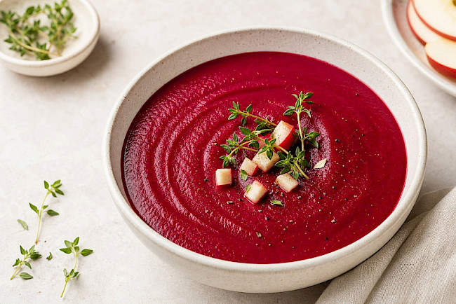 Vollwert · Rote-Bete-Suppe mit Apfel