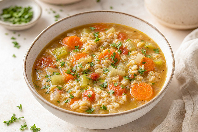 Vollwert · Haferflocken-Gemüse-Suppe