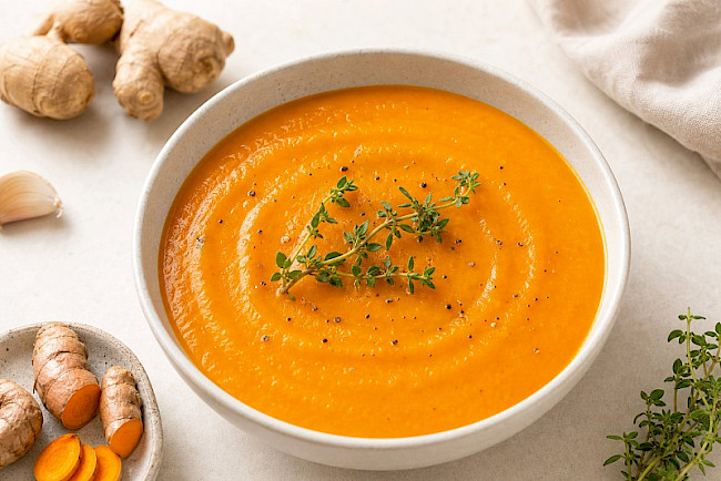 Vollwert · Möhren-Ingwer-Suppe mit Kurkuma