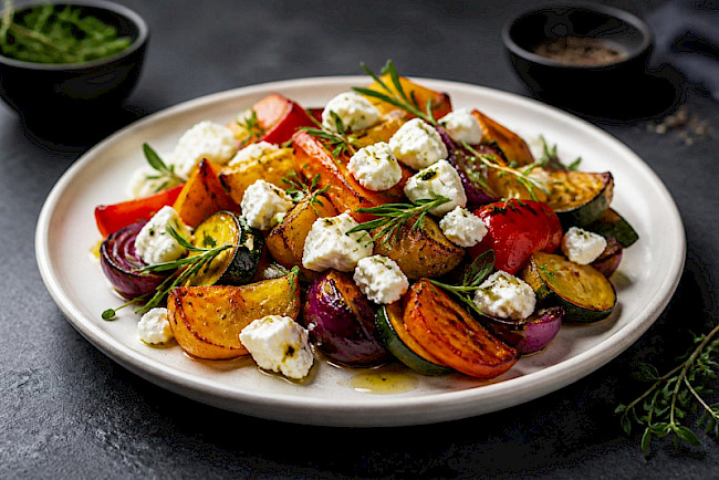 Ofengemüse mit Kräutern und Feta