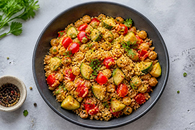 Orientalische Couscous-Gemüse-Pfanne (Vollkorn)