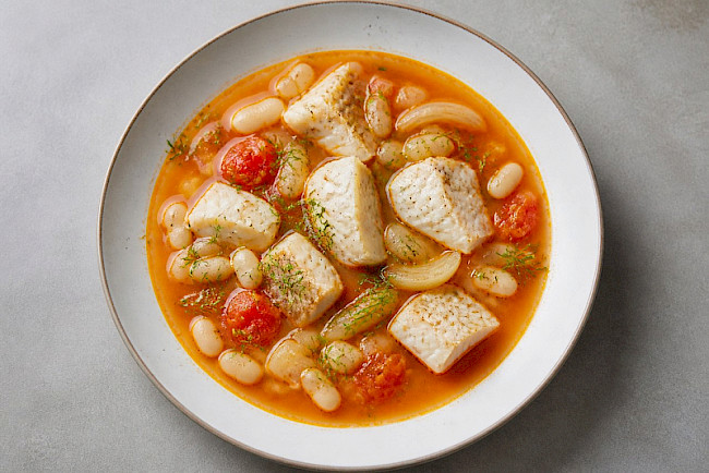 217. Mediterrane Fischsuppe mit weißen Bohnen und Fenchel