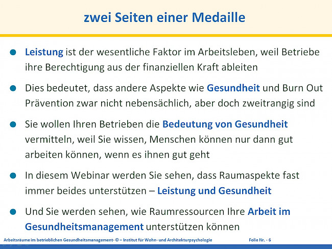 Webinar - Arbeitsräume im betrieblichen Gesundheitsmanagement
