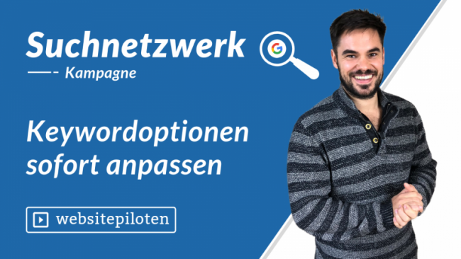 Keywordoptionen sofort anpassen