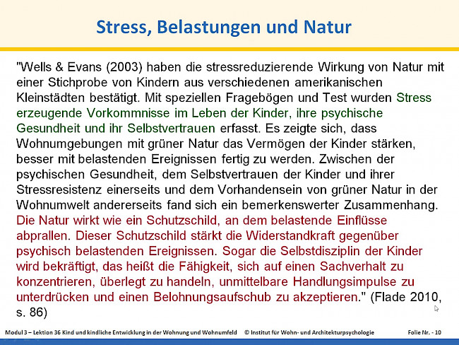 L36 + Kind und kindliche Entwicklung in der Wohnung und Wohnumfeld - Teil 2