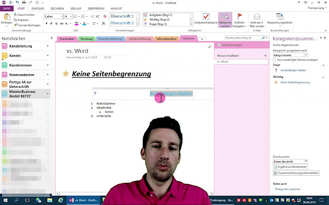 #10: OneNote "Kategorien"
