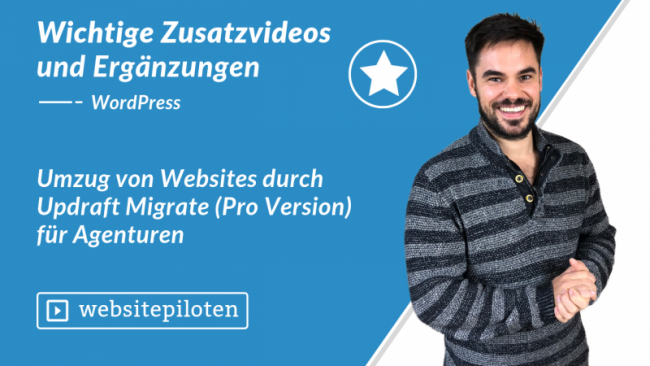 Umzug von Websites durch Updraft Migrate (Pro Version) für Agenturen