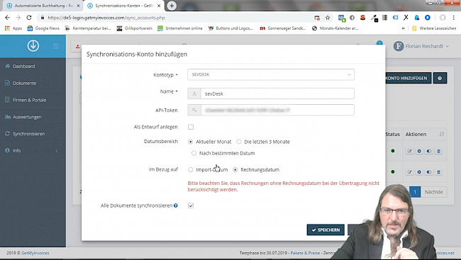 Die Schnittstellen für den Im- und Export in GetMyInvoices