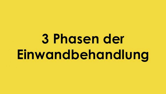 3 Phasen der Einwandbehandlung