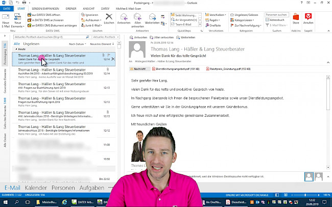 "Drag & Drop" von E-Mails