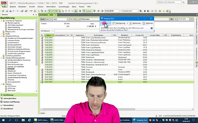 Bildschirmausschnitt mit dem Snipping Tool