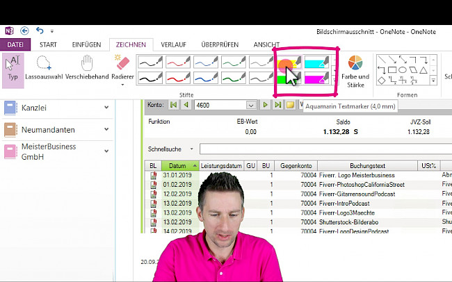 Markieren von Dokumenten in OneNote