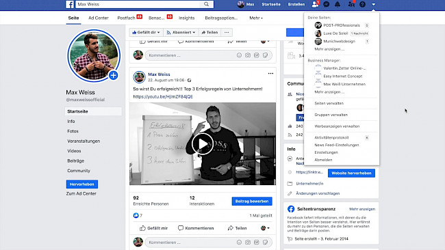 Facebookseite erstellen
